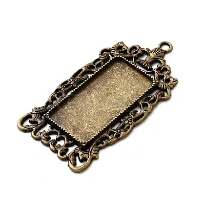 Vintage Tibetan Style Alloy Large Pendant Cabochon Bezel Settings TIBEP-M018-129AB-NF-1