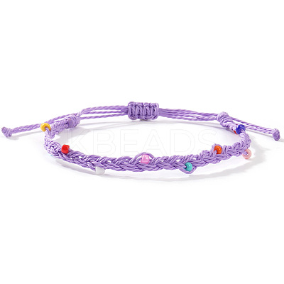 Glass Beads Braided Bead Bracelets TN6908-10-1
