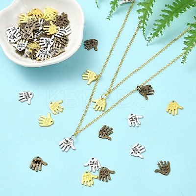 120Pcs 3 Colors Tibetan Style Alloy Charms TIBEP-YW0001-94-1