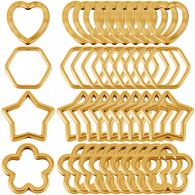120Pcs 4 Styles Alloy Bead Frame FIND-SP0004-14-1