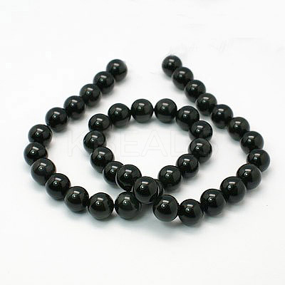 Natural Obsidian Beads Strands G-G099-16mm-24-1