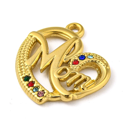 Ion Plating(IP) Real 18K Gold Plated 304 Stainless Steel Rhinestone Pendants STAS-P341-09G-01-1