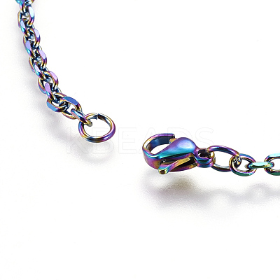 Ion Plating(IP) 304 Stainless Steel Cable Chain Necklaces NJEW-P251-01A-1
