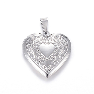 Non-Tarnish 316 Stainless Steel Locket Pendants X-STAS-N0016-03P-1