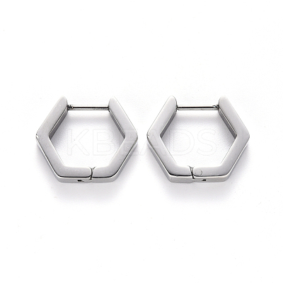 Tarnish Resistant 304 Stainless Steel Huggie Hoop Earrings STAS-S103-24P-1