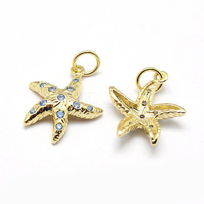 Brass Micro Pave Grade AAA Cubic Zirconia Pendants ZIRC-P072-06G-NR-1