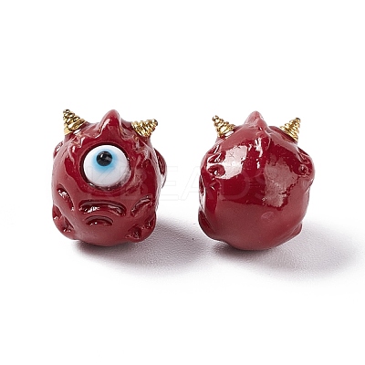 Halloween Opaque Resin Beads RESI-F033-01E-1