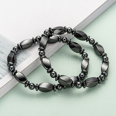 Non-Magnetic Synthetic Hematite Bracelets BJEW-E003-8-1
