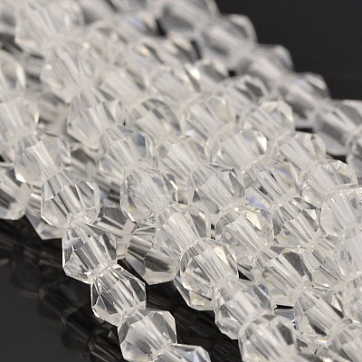 Faceted Bicone Glass Beads Strands X-EGLA-P016-4mm-01-1