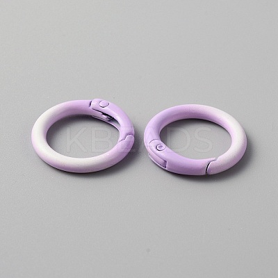 Gradient Color Zinc Alloy Spring Gate Rings PALLOY-WH0001-82C-1