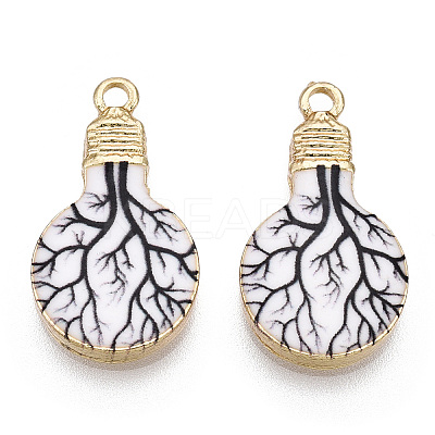 Printed Alloy Enamel Pendants ENAM-N056-178-10-1