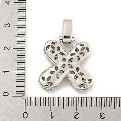 Brass Micro Pave Clear Cubic Zirconia Pendants KK-B099-01P-X-1