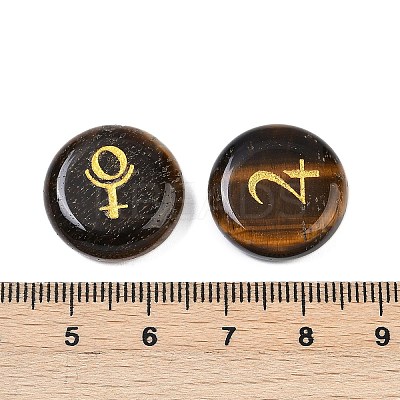 10Pcs 10 Styles Natural Tiger Eye Cabochons G-G193-03D-1