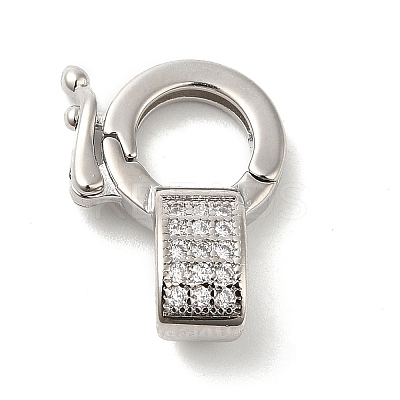 Brass Micro Pave Clear Cubic Zirconia Twister Clasps KK-Q772-15P-1