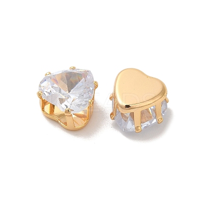 Brass Clear Cubic Zirconia Cabochons LS-STAS-M294-30C-1
