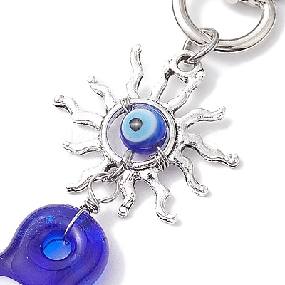 Evil Eye Lampwork Pendant Decorations HJEW-JM01996-01-1