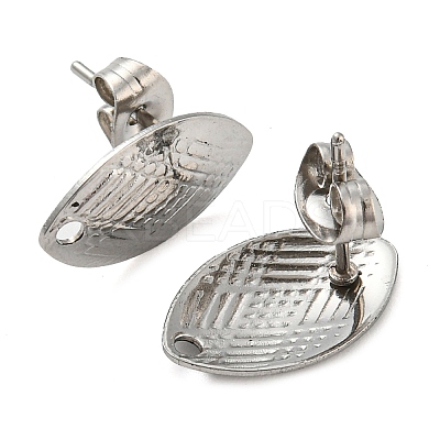 Non-Tarnish 304 Stainless Steel Stud Earring Findings EJEW-D081-01C-P-1