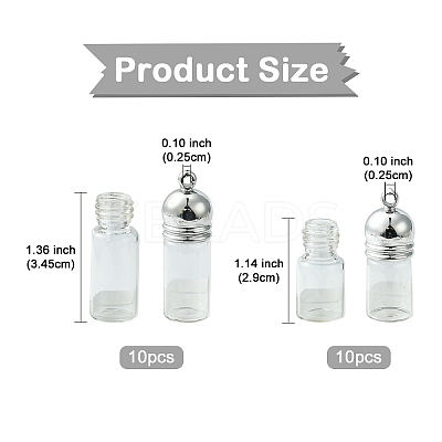 20Pcs 2 Styles Glass Bottle Pendants GLAA-YW0004-38-1