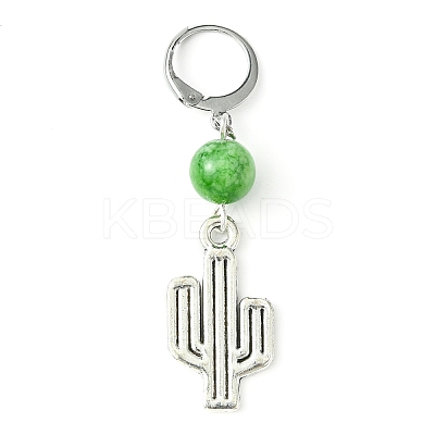Alloy Cactus Pendant Decoration HJEW-JM01552-02-1