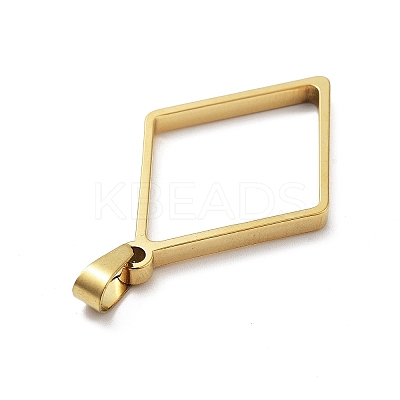 304 Stainless Steel Open Back Bezel Pendants STAS-Z091-05G-01-1