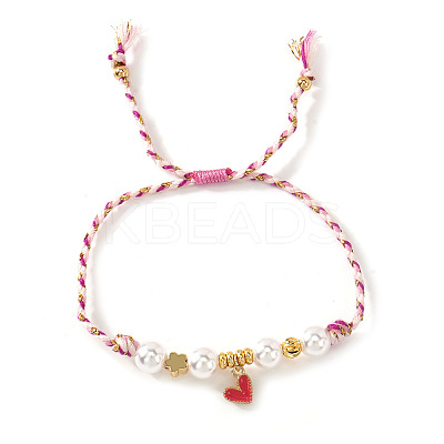 Handmade Heart Brass Enamel Charm Bracelets OI2276-7-1