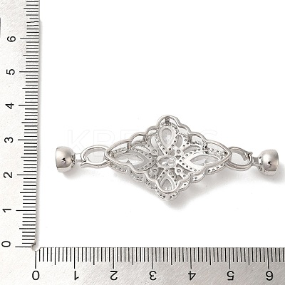 Brass Micro Pave Clear Cubic Zirconia Fold Over Clasps KK-A227-03P-1