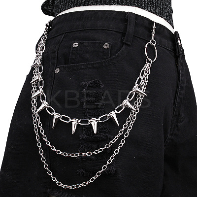 Aluminum & Alloy Spike Rivets 3 Layer Trousers Chains WGE957A-01-1