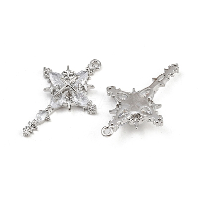 Brass Micro Pave Cubic Zirconia Pendants KK-K407-21P-1
