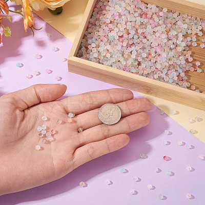 1200Pcs 12 Colors Frosted Glass Beads FGLA-TA0001-04-1