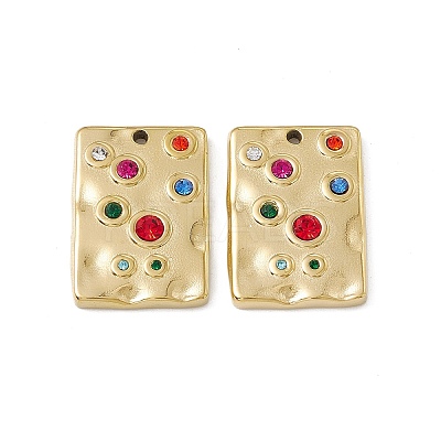 PVD Vacuum Plating 201 Stainless Steel Rhinestone Pendants STAS-J401-VC794-1