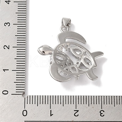 Rack Plating Brass & Clear Cubic Zirconia Pendants KK-L216-057P-1