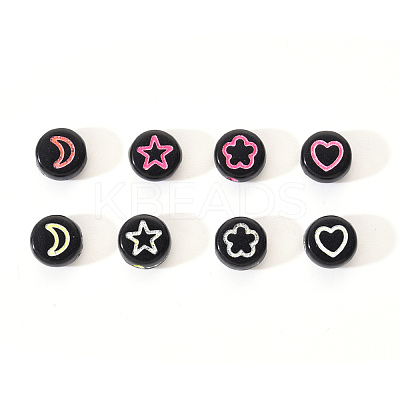 Opaque Black Acrylic Beads SACR-YW0001-21A-1
