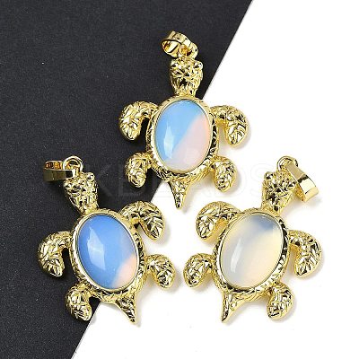 Opalite & Brass Pendants KK-F887-01G-03-1
