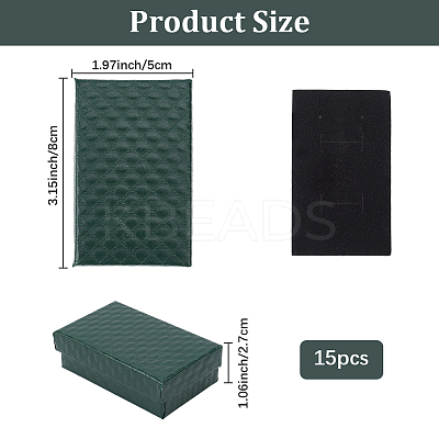 15Pcs Rhombus Textured Cardboard Jewelry Boxes CBOX-DJ0001-03B-1