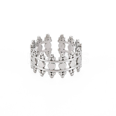 Non-Tarnish 304 Stainless Steel Triangle Wrap Open Cuff Ring for Women RJEW-S405-155P-1