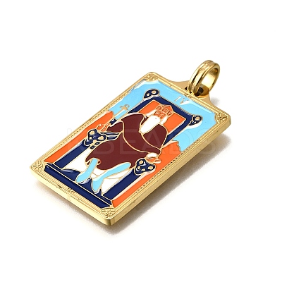 Tarot 304 Stainless Steel Enamel Pendants STAS-M119-07Q-G-1
