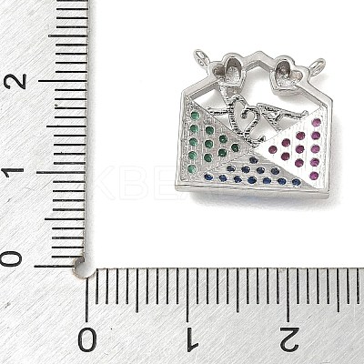 Brass Micro Pave Colorful Cubic Zirconia Pendants CU-CBA4231-06B-P-1