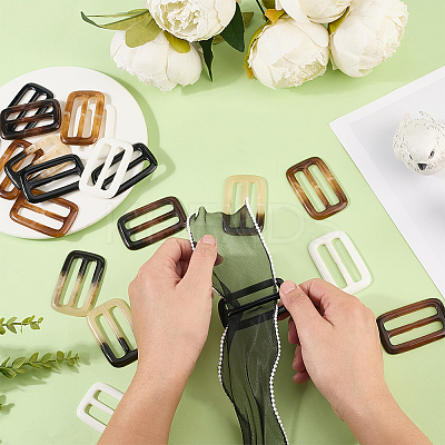 20Pcs Resin Tri-Glide Adjuster Buckles FIND-GF0008-12B-1