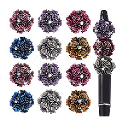 12Pcs 6 Colors Handmade Polymer Clay Rhinestone Beads CLAY-PH0002-08-1