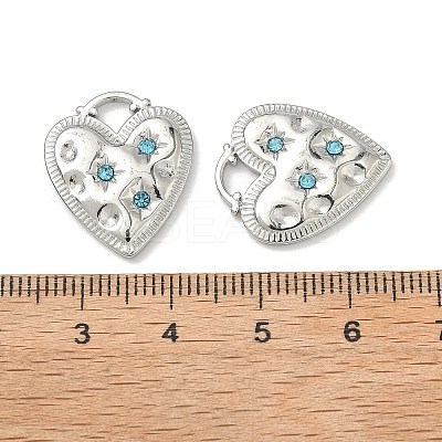 304 Stainless Steel Rhinestone Pendants STAS-L308-11P-1