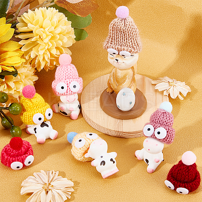 40Pcs Christmas Theme Handmade Wool Woven Hat Decoration WOVE-SC0001-05-1