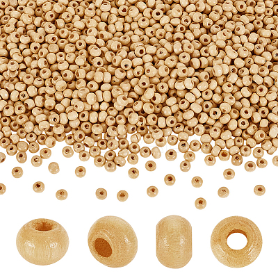 5000Pcs Natural Unfinished Wood Beads WOOD-GA0001-76-1