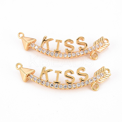 Brass Micro Pave Clear Cubic Zirconia Chandelier Component Links KK-Q766-004-NF-1