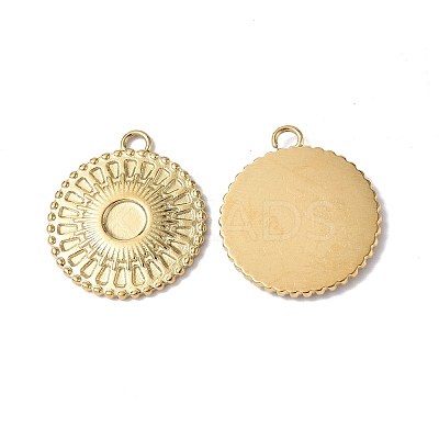 Ion Plating(IP) 304 Stainless Steel Pendant Cabochon Settings STAS-C066-13G-1