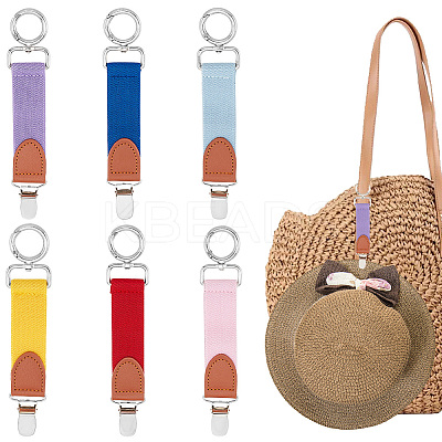 AHADEMAKER 6Pcs 6 Colors Alloy & Iron Hat Clip for Travel AJEW-GA0004-62B-1