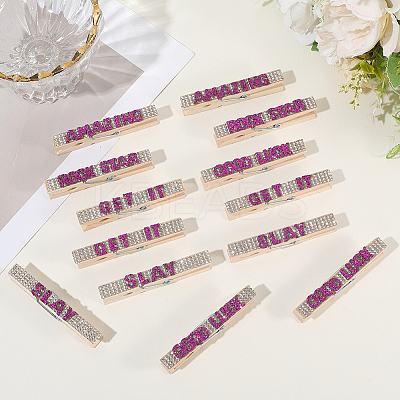 30Pcs 5 Styles Cheerleading Rhinestone Spirit Clips AJEW-SP0002-58B-1