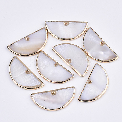 Natural Freshwater Shell Pendants SSHEL-R045-12-1