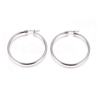 Tarnish Resistant 201 Stainless Steel Big Hoop Earrings EJEW-F237-02B-P-1