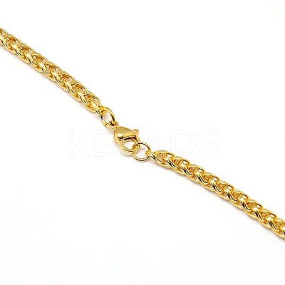 304 Stainless Steel Wheat Chain Necklace Making X-STAS-A028-N005G-1