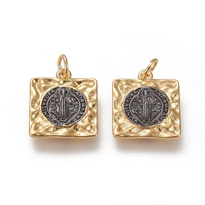 Brass Pendants KK-L188-14GB-1
